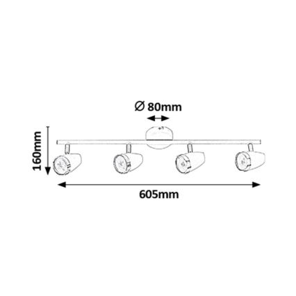 Rabalux - LED spotlamper 4xLED/4W/230V