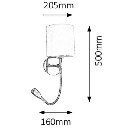 Rabalux 6529 - Væglampe LARKIN 1xE27/40W+LED/3W