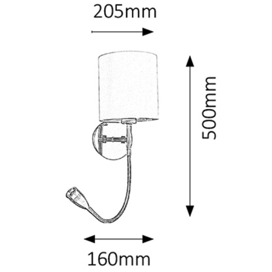 Rabalux 6529 - Væglampe LARKIN 1xE27/40W+LED/3W