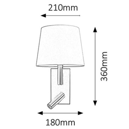 Rabalux - Væglampe E27/40W + LED/3W