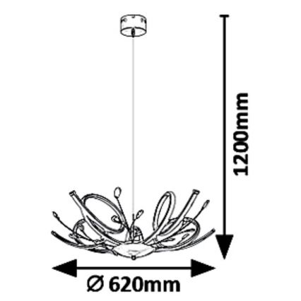 Rabalux 6550 - LED lysekrone i en snor ROMILLI LED/30W/230V