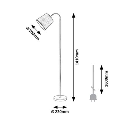 Rabalux - Gulvlampe 1xE27/25W/230V grå