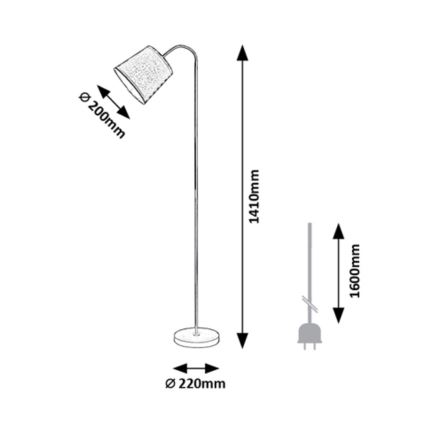 Rabalux - Gulvlampe 1xE27/25W/230V sort