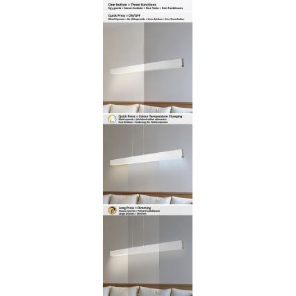Rabalux - LED pendel dæmpbar LED/24W/230V 2700/4000/6500K 120 cm