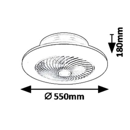 Rabalux - LED loftlampe med ventilator dæmpbar DALFON LED/36W/230V 3000-6000K + fjernbetjening