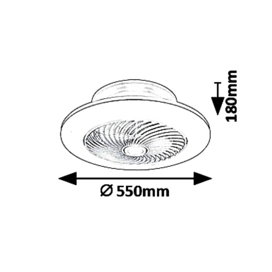 Rabalux - LED loftlampe med ventilator dæmpbar DALFON LED/36W/230V 3000-6000K + fjernbetjening