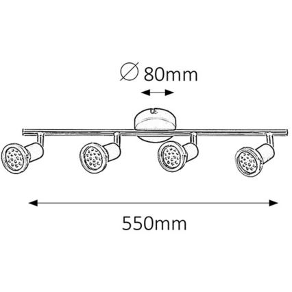 Rabalux - LED spotlamper 4xGU10/3W/230V