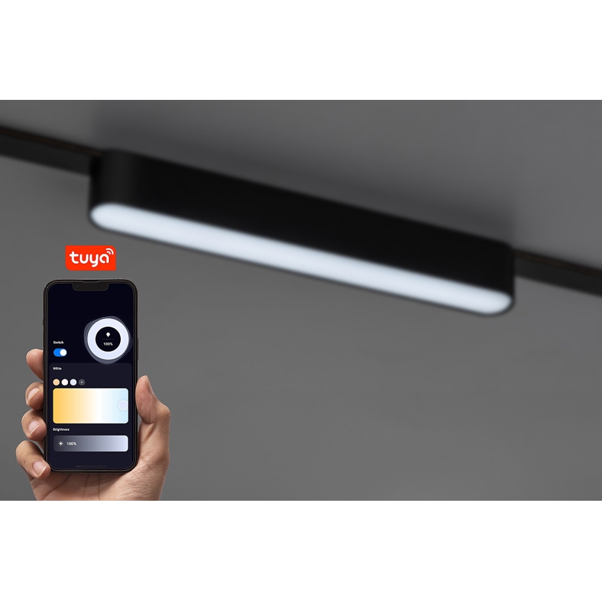 Rabalux - LED loftlampe dæmpbar til 1-faset skinnesystem LED/12W/24V 2700-5500K Wi-Fi Tuya 22 cm sort