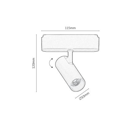 Rabalux - LED spotlampe dæmpbar til 1-faset skinnesystem LED/5W/24V 2700-5500K Wi-Fi Tuya sort