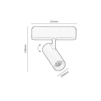 Rabalux - LED spotlampe dæmpbar til 1-faset skinnesystem LED/9W/24V 2700-5500K Wi-Fi Tuya sort