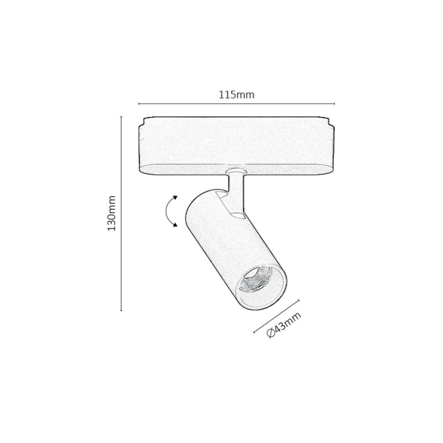 Rabalux - LED spotlampe dæmpbar til 1-faset skinnesystem LED/9W/24V 2700-5500K Wi-Fi Tuya sort