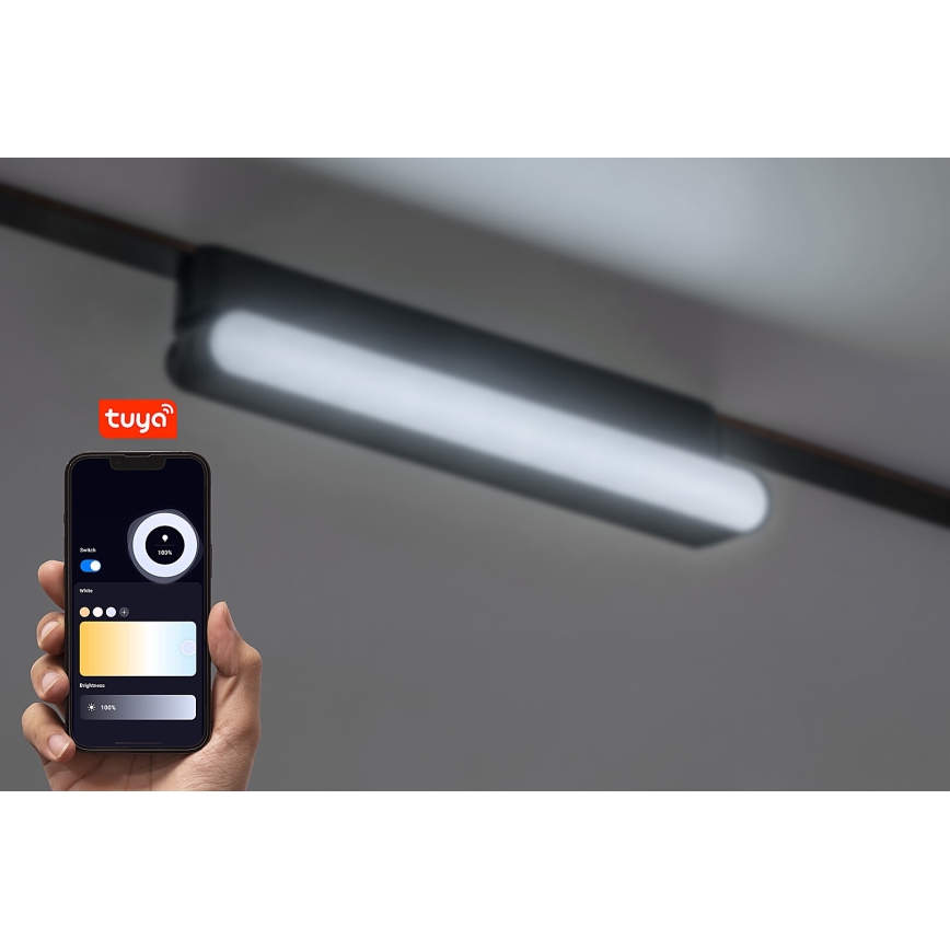 Rabalux - LED loftlampe dæmpbar til 1-faset skinnesystem LED/7W/24V 2700-5500K Wi-Fi Tuya 22 cm sort