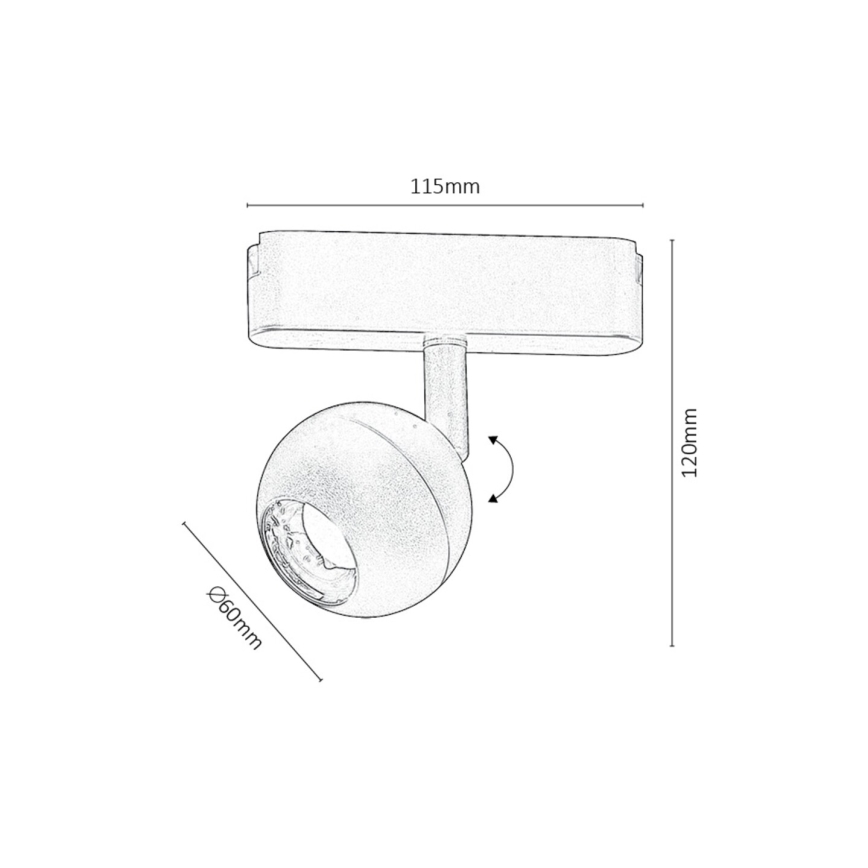 Rabalux - LED spotlampe dæmpbar til 1-faset skinnesystem LED/5W/24V 2700-5500K Wi-Fi Tuya sort
