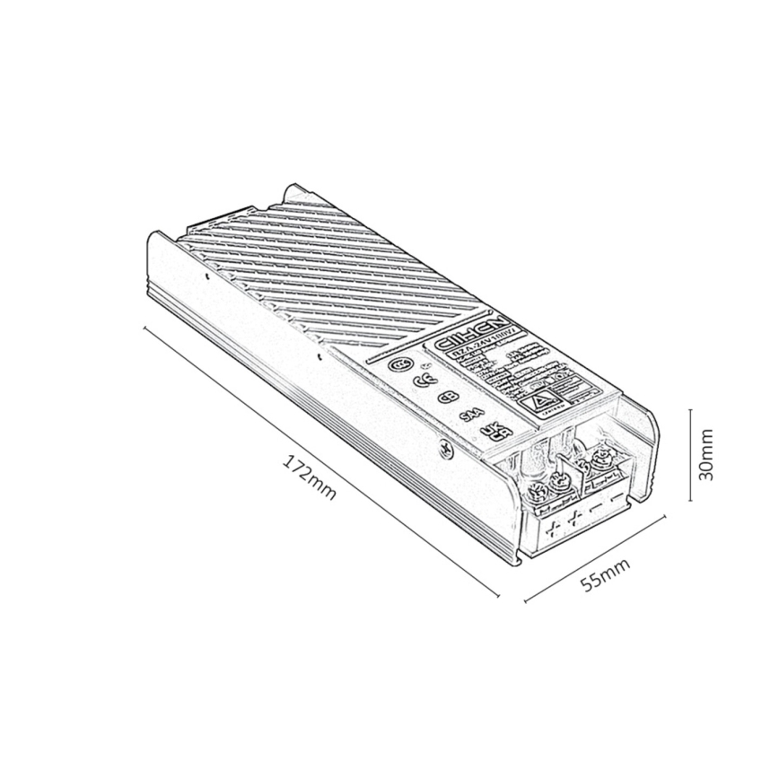 Rabalux - Indbygget strømforsyning til lamper i skinnesystem 100W/24V
