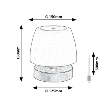 Rabalux - LED bordlampe dæmpbar LED/3W/5V 2000 mAh IP44