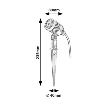 Rabalux - LED udendørslampe LED/3W/230V IP65