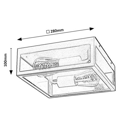 Rabalux - Udendørs loftlampe 2xE27/60W/230V IP23