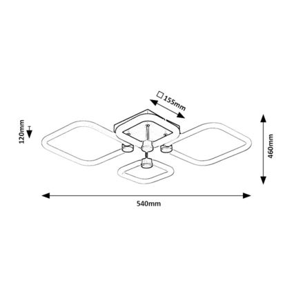 Rabalux - Dæmpbar LED-loftlampe LED/47W/230V 3000/4000/6000K + fjernbetjening 46x54 cm