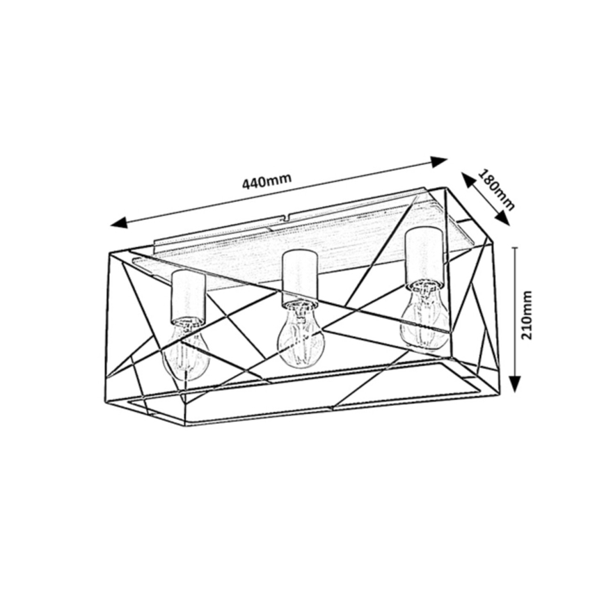 Rabalux - Loftlampe 3xE27/40W/230V