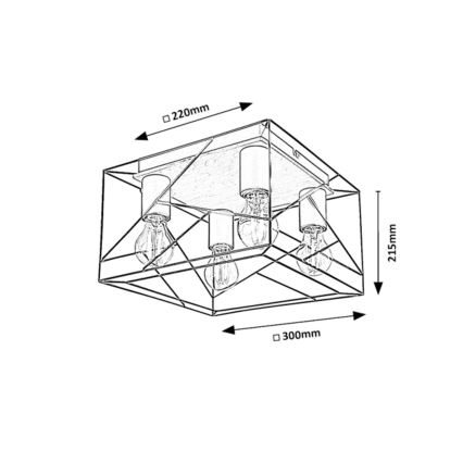 Rabalux - Loftlampe 4xE27/40W/230V