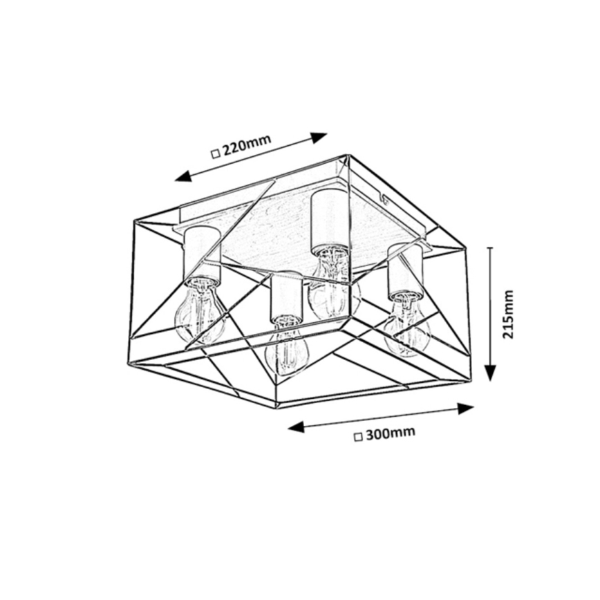 Rabalux - Loftlampe 4xE27/40W/230V