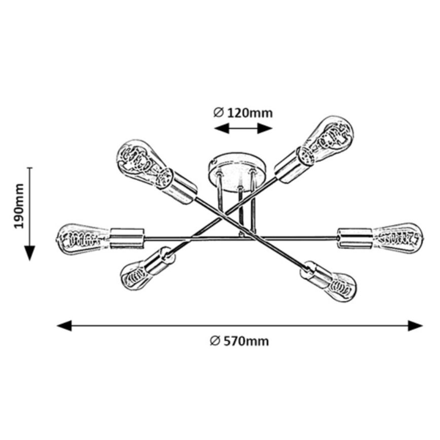 Rabalux - Loftlampe 6xE27/25W/230V