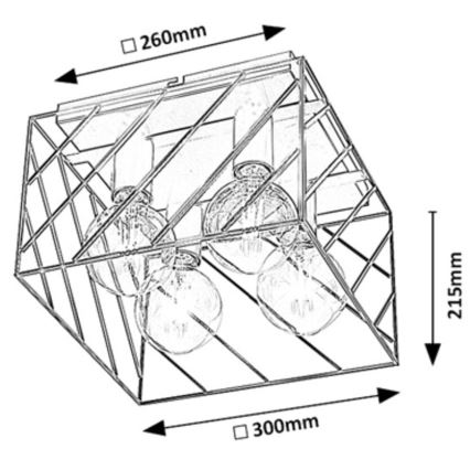 Rabalux - Loftlampe 4xE27/25W/230V