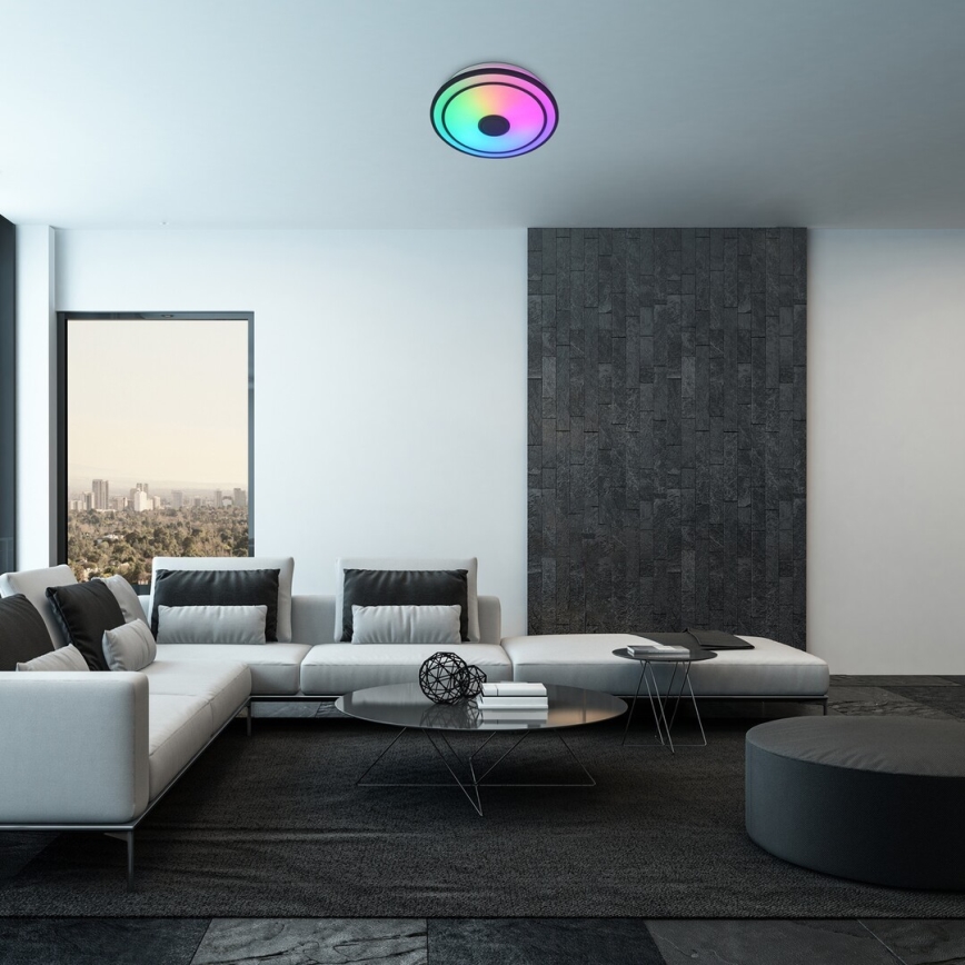 Rabalux - LED RGB dæmpbar loftlampe med indbygget højttaler LED/24W/230V 3000-6500K + fjernbetjening Ø 39,5 cm