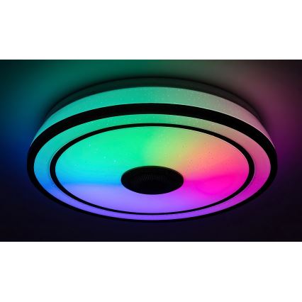 Rabalux - LED RGB dæmpbar loftlampe med indbygget højttaler LED/24W/230V 3000-6500K + fjernbetjening Ø 39,5 cm