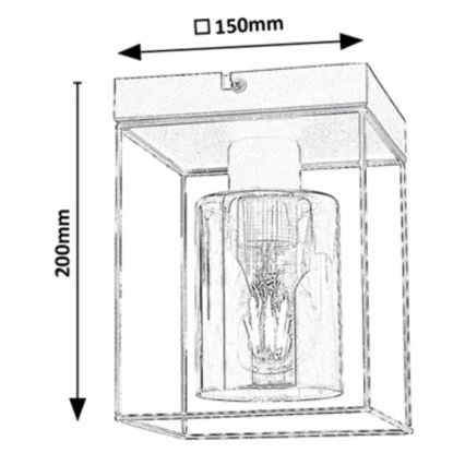 Rabalux - Loftlampe 1xE27/25W/230V