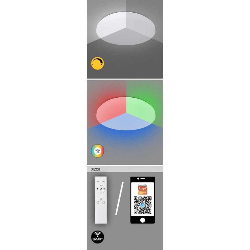 Rabalux - LED loftlampe dæmpbar RGB-farver LED/48W/230V Wi-Fi Tuya 3000-6500K 50 cm