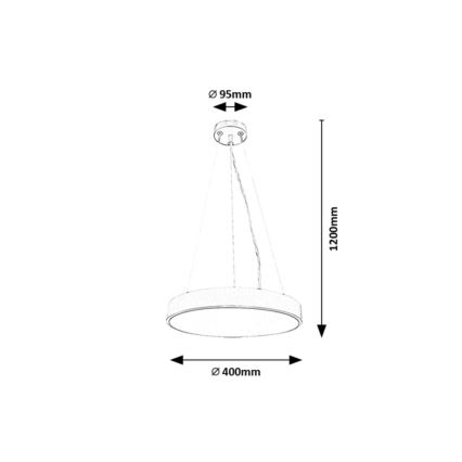 Rabalux - LED pendel LED/36W/230V 3000K sort