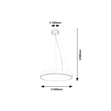 Rabalux - LED pendel dæmpbar LED/60W/230V 3000-6000K sort + fjernbetjening