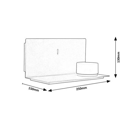 Rabalux - LED Væglampe med hylde og USB portem LED/6W/230V 3000K