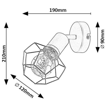 Rabalux - Væglampe 1xE27/40W/230V diameter 12 cm sort