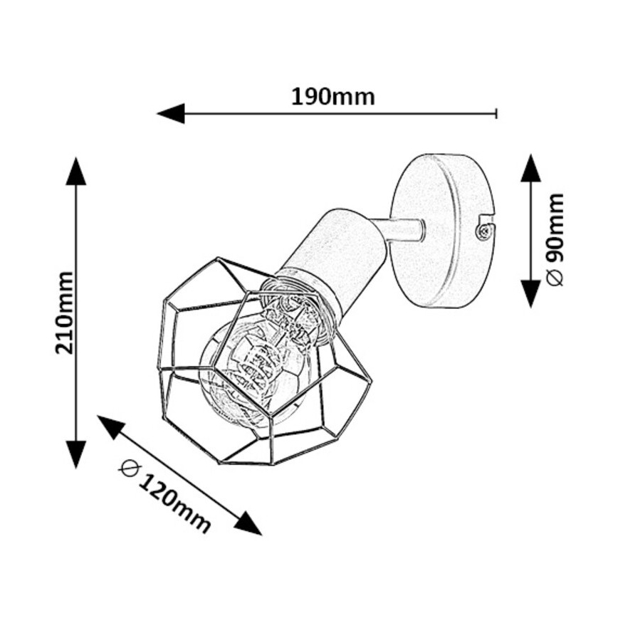 Rabalux - Væglampe 1xE27/40W/230V diameter 12 cm sort