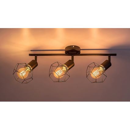Rabalux - Spotlampe 3xE27/40W/230V sort