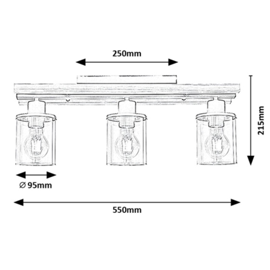 Rabalux - Loftlampe med 3xE27/230V