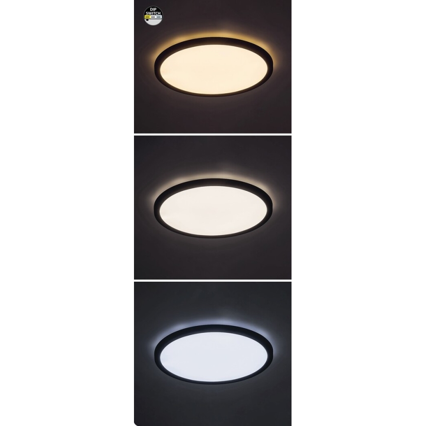 Rabalux - LED loftlampe LED/24W/230V 3000/4000/6000K Ø 29 cm sort