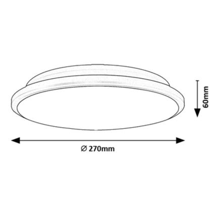 Rabalux - LED loftlampe LED/18W/230V 3000K sort 27 cm