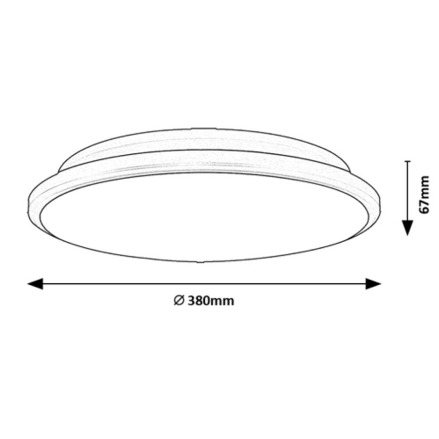 Rabalux - LED loftlampe LED/24W/230V 3000K sort 38 cm