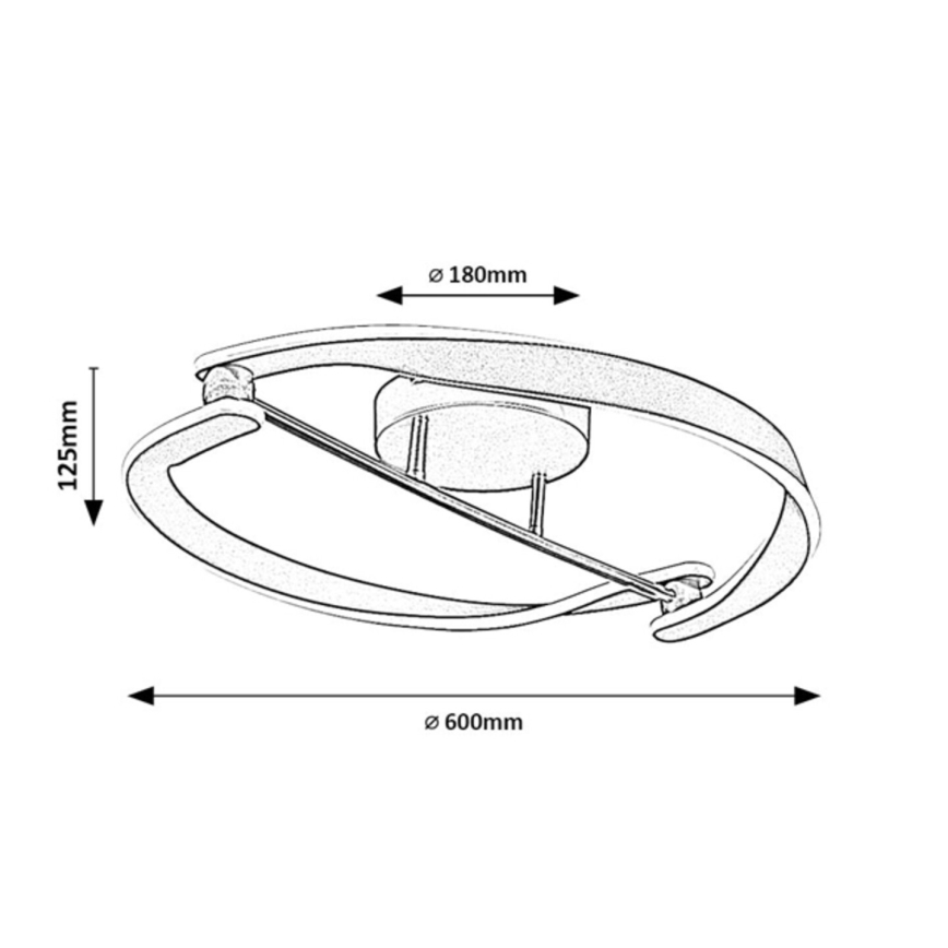 Rabalux - LED-loftlampe, 40 W, 230 V, 3000 K, Ø 60 cm