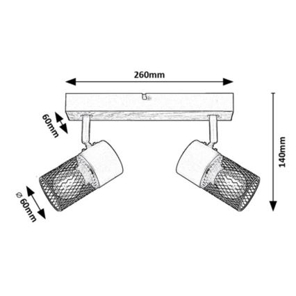 Rabalux - Spotlampe 2xE14/40W/230V eg