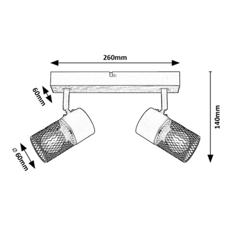 Rabalux - Spotlampe 2xE14/40W/230V eg