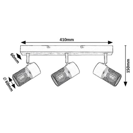 Rabalux - Spotlampe 3xE14/40W/230V eg