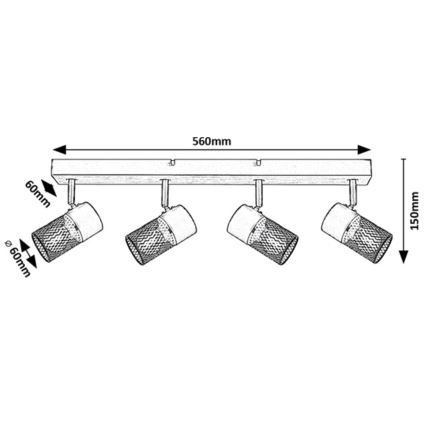 Rabalux - Spotlampe 4xE14/40W/230V eg