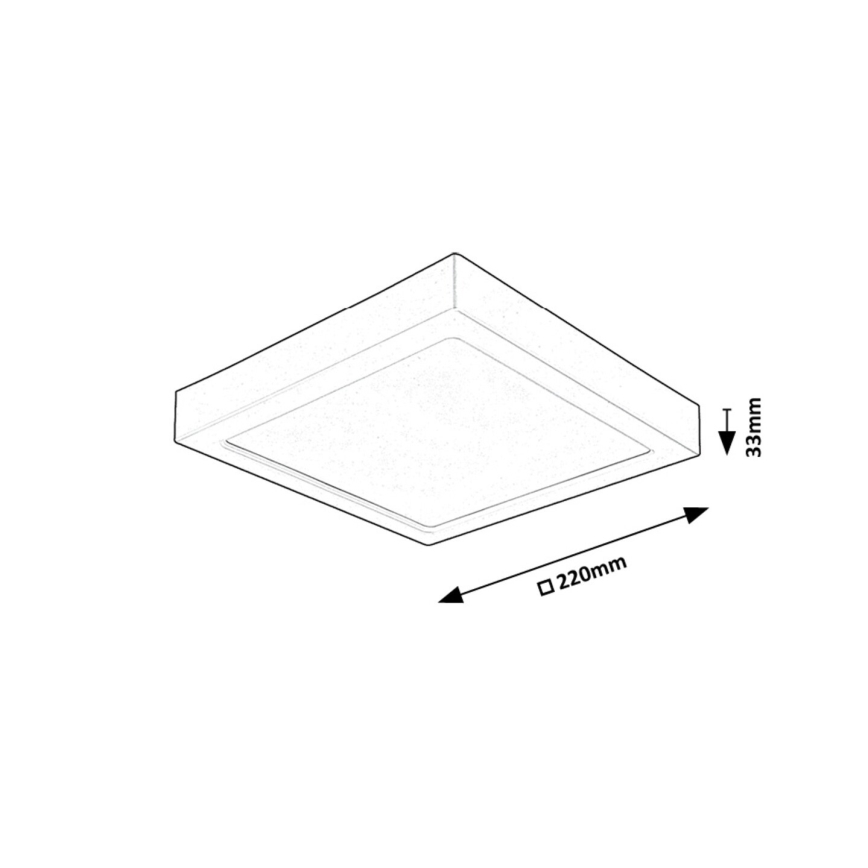 Rabalux - LED loftlampe LED/24W/230V 4000K 22x22 cm sort