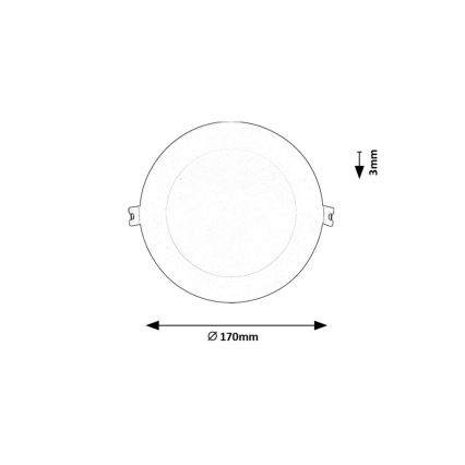 Rabalux - LED indbygningslampe LED/12W/230V 3000K diameter 17 cm hvid