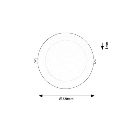 Rabalux - LED indbygningslampe LED/18W/230V 3000K diameter 22 cm hvid