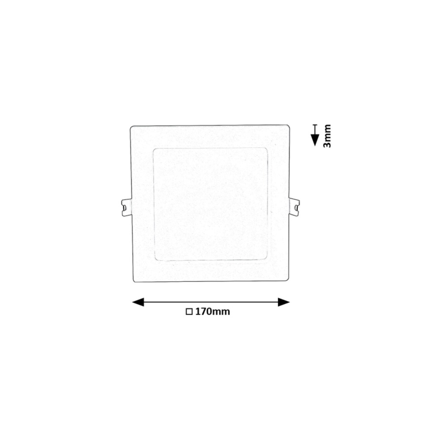 Rabalux - LED indbygningslampe LED/12W/230V 17x17 cm hvid